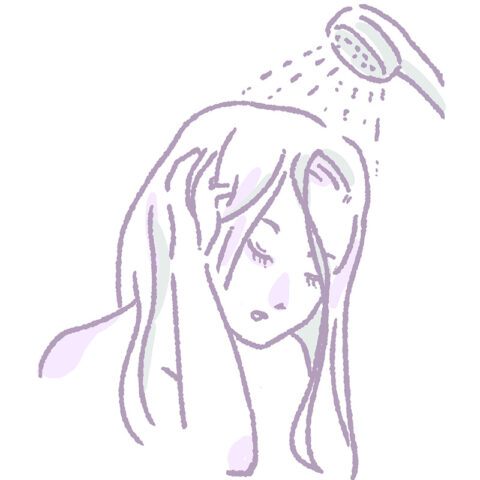 2. プレシャンプーはしっかり(イラスト)