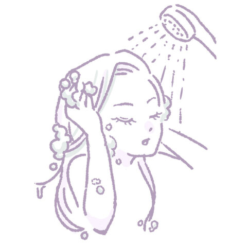 5. 盛大に洗い流します(イラスト)