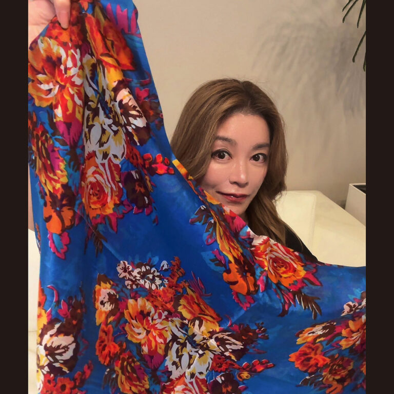 花柄・ロイヤルブルー-2