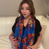 花柄・ロイヤルブルー-3